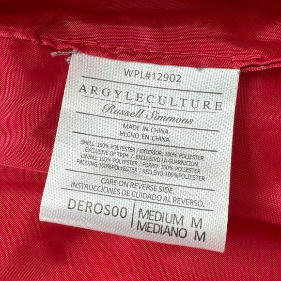 Gray Herringbone Zip Up Puffer Vest With Red Inner Lining 2 Exterior Pockets - Picture 11 of 12